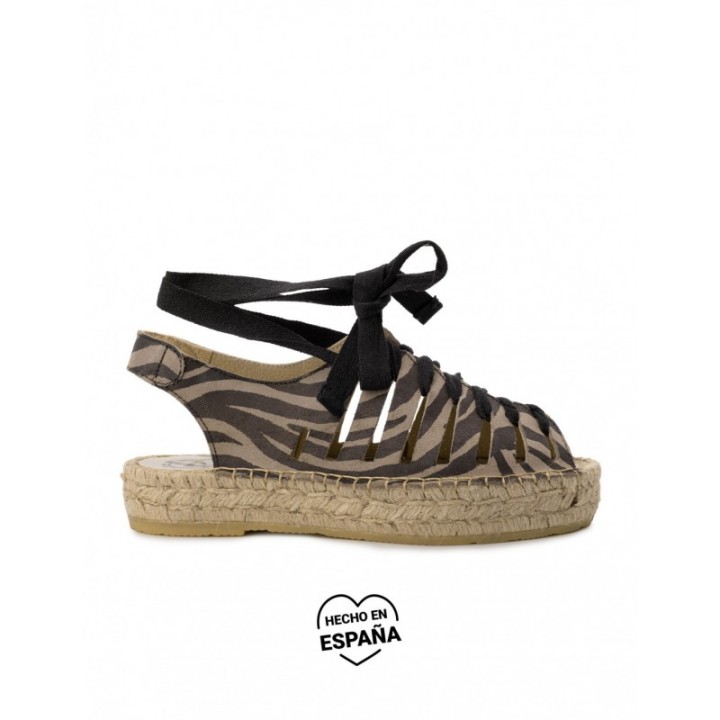 Sandalias Esparto Cangrejeras Cebra PERA LIMONERA