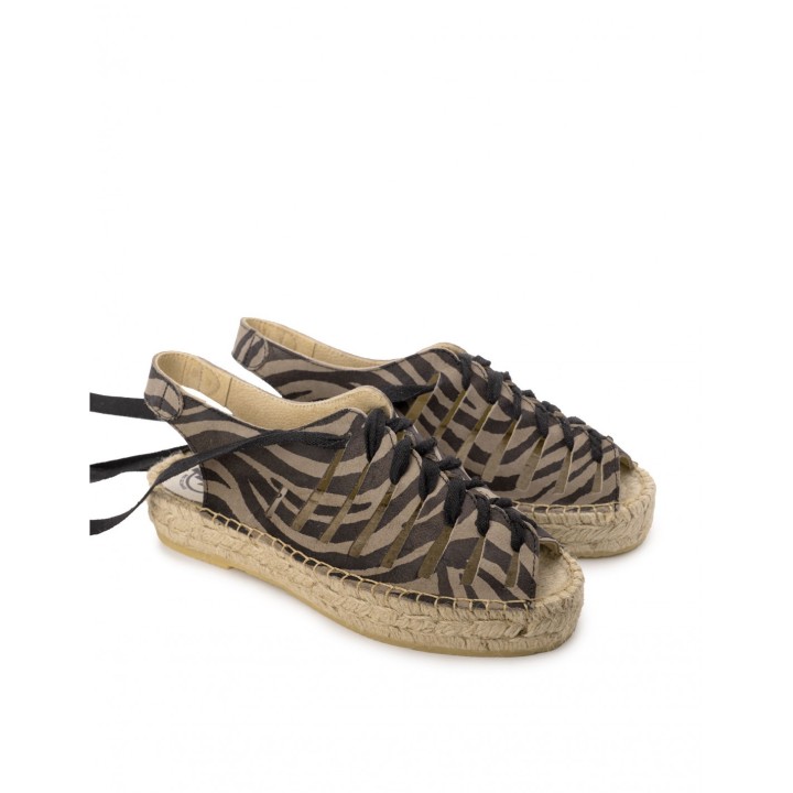 Sandalias Esparto Cangrejeras Cebra PERA LIMONERA