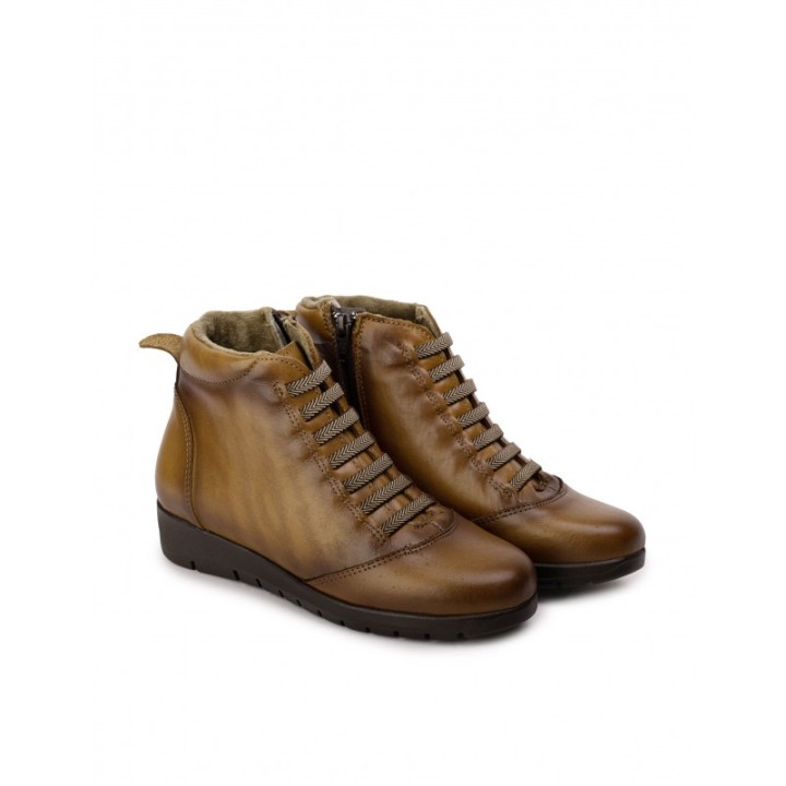 Botines Cuna Baja Cordones Marron