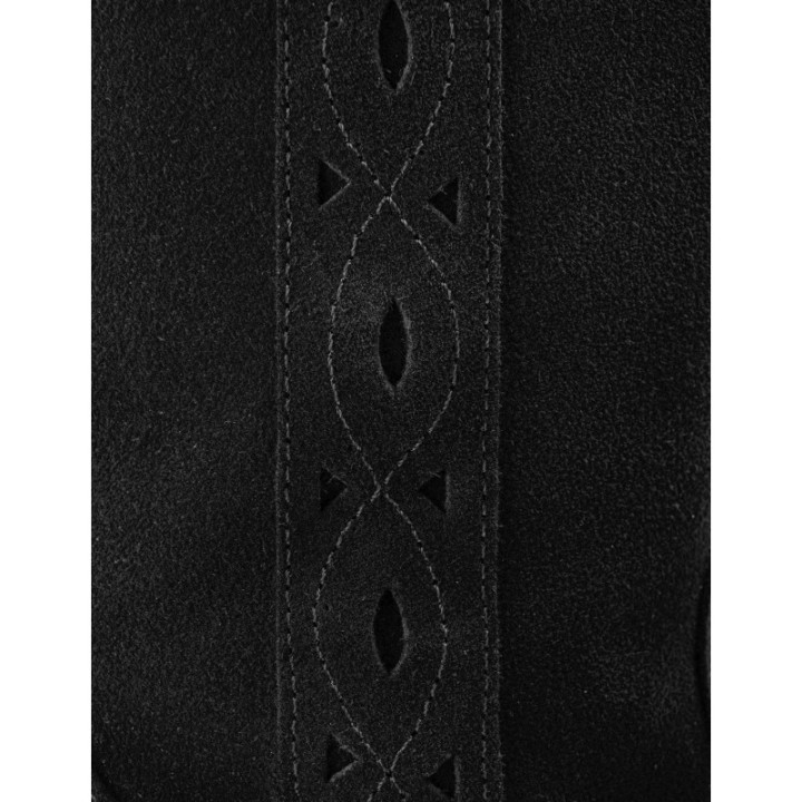 Botas Altas Planas Serraje Negras
