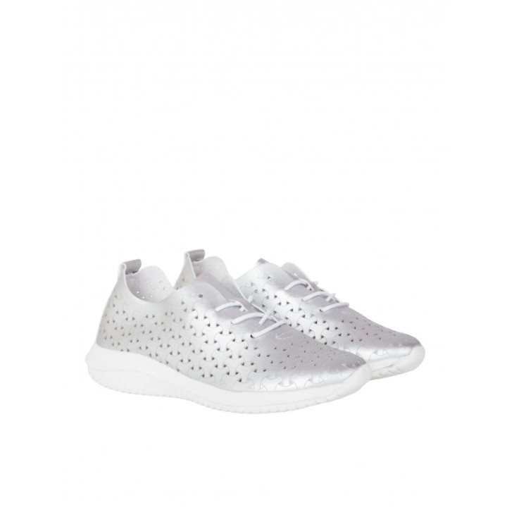 EOLIGEROS Zapatillas Casual Calados Plateadas