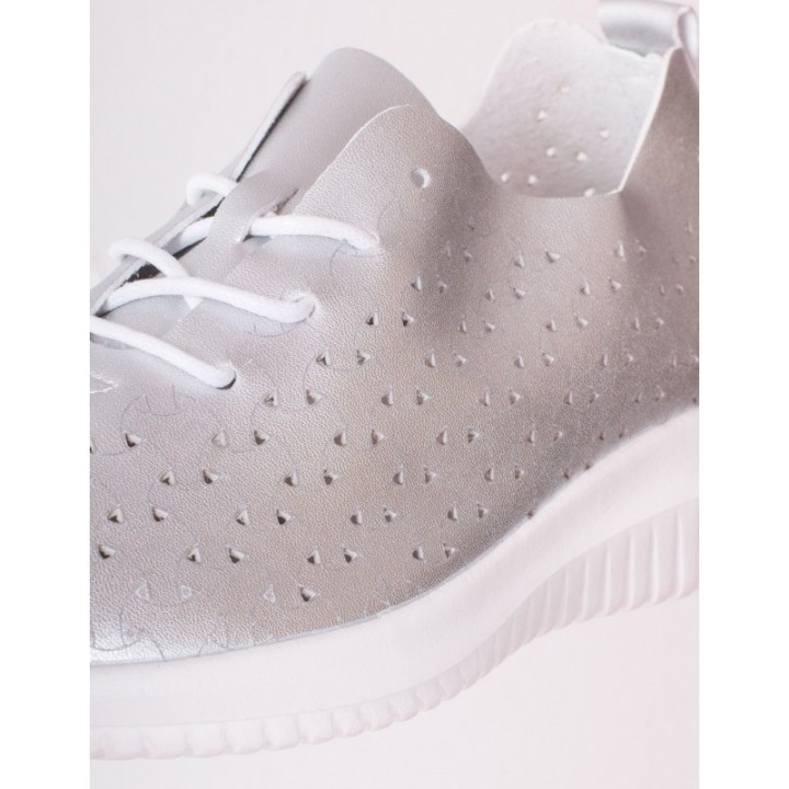 EOLIGEROS Zapatillas Casual Calados Plateadas