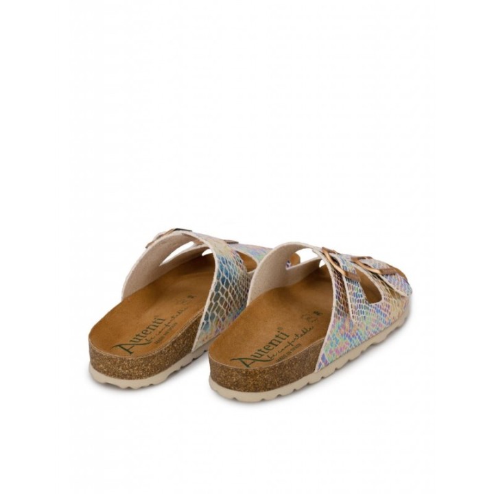 AUTENTI Sandalias Bio Hebillas Escamas Beige