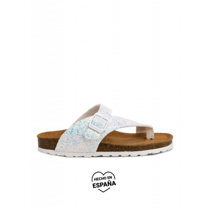 AUTENTI Sandalias Bio Glitter Blancas