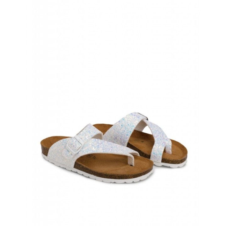 AUTENTI Sandalias Bio Glitter Blancas