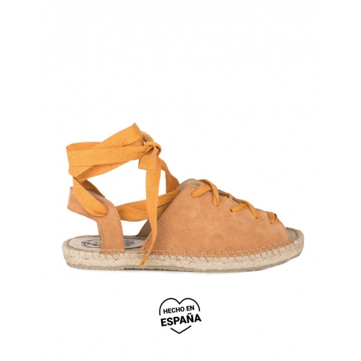 Sandalias Esparto Planas Cuerdas Cuero PERA LIMONERA