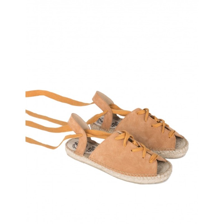 Sandalias Esparto Planas Cuerdas Cuero PERA LIMONERA