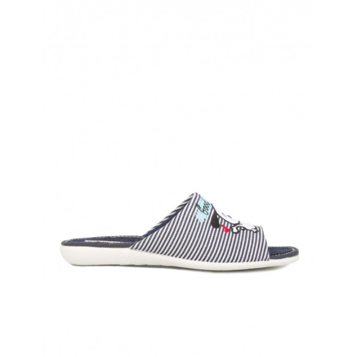 VULLADI Zapatillas Puntera Abierta Rayas Perro