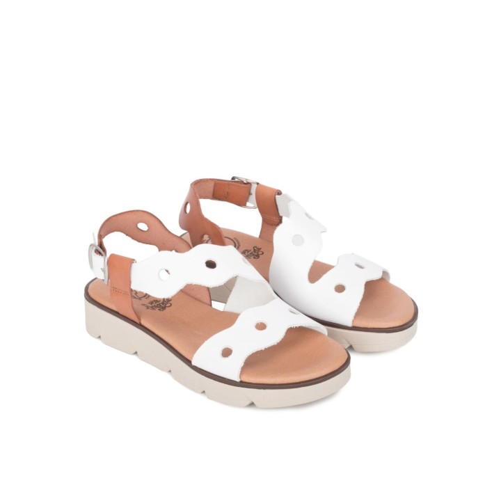 Sandalias Piel Plantilla Acolchada Blancas PERA LIMONERA