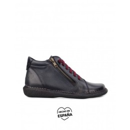 Botines Piel Cordones Elasticos