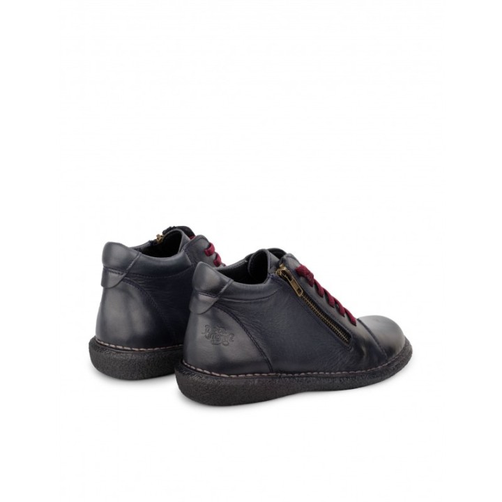 Botines Piel Cordones Elasticos