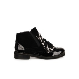 SALONISSIMOS Botines Negros Lengueta Pelo