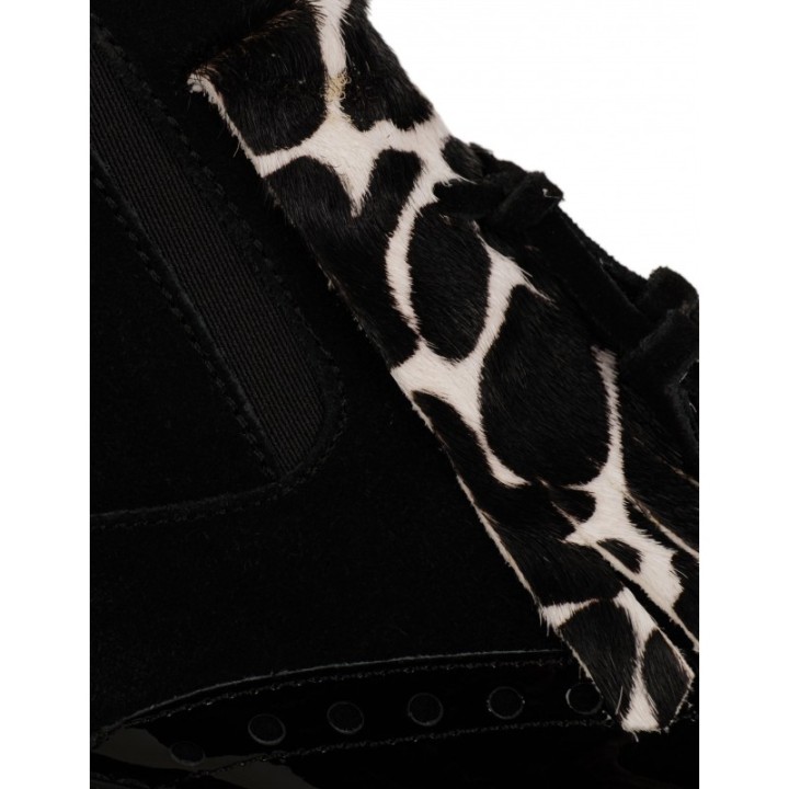 SALONISSIMOS Botines Negros Lengueta Pelo