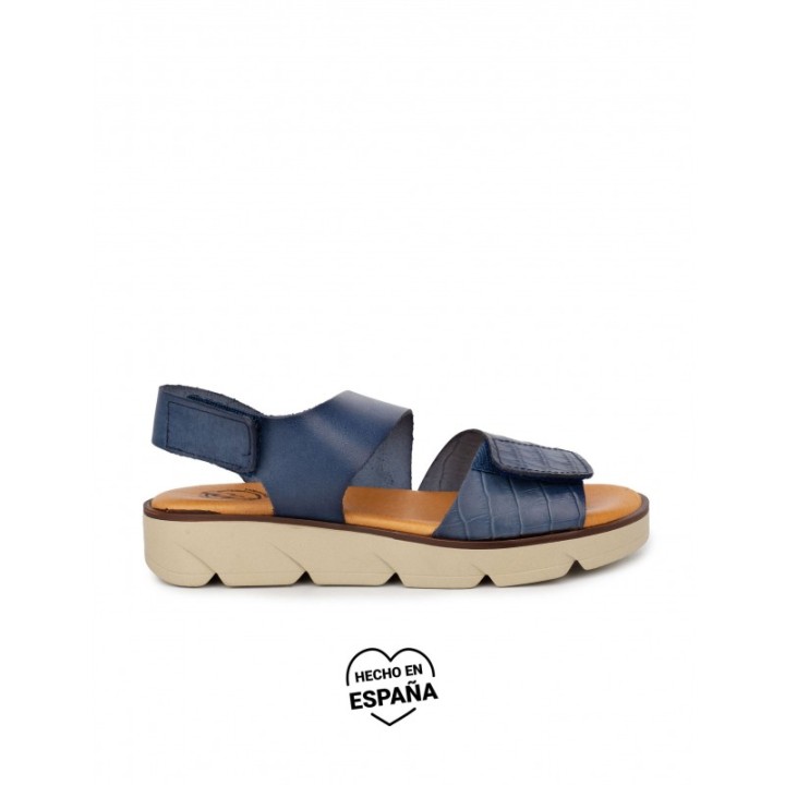 Sandalias Velcro Piel Azules PERA LIMONERA