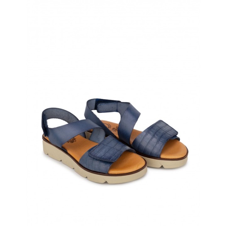 Sandalias Velcro Piel Azules PERA LIMONERA