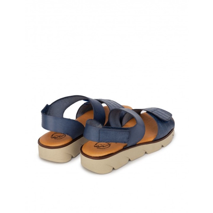 Sandalias Velcro Piel Azules PERA LIMONERA