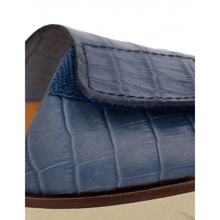 Sandalias Velcro Piel Azules PERA LIMONERA
