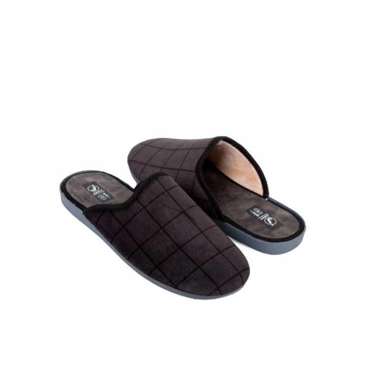 Zapatillas Casa Descalzas Cuadros Grises