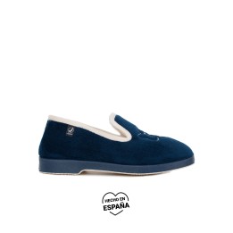 Zapatillas de Casa Cerradas Bordado Azules