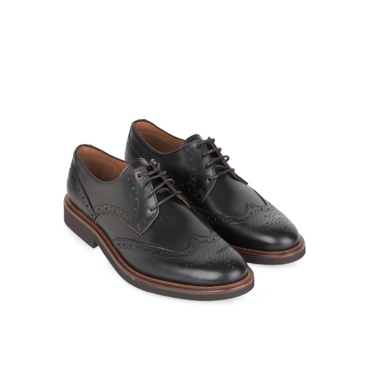 Zapatos Piel Picados Negros PERA LIMONERA