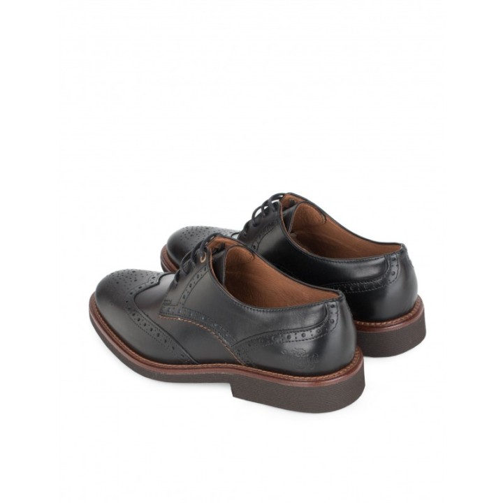 Zapatos Piel Picados Negros PERA LIMONERA