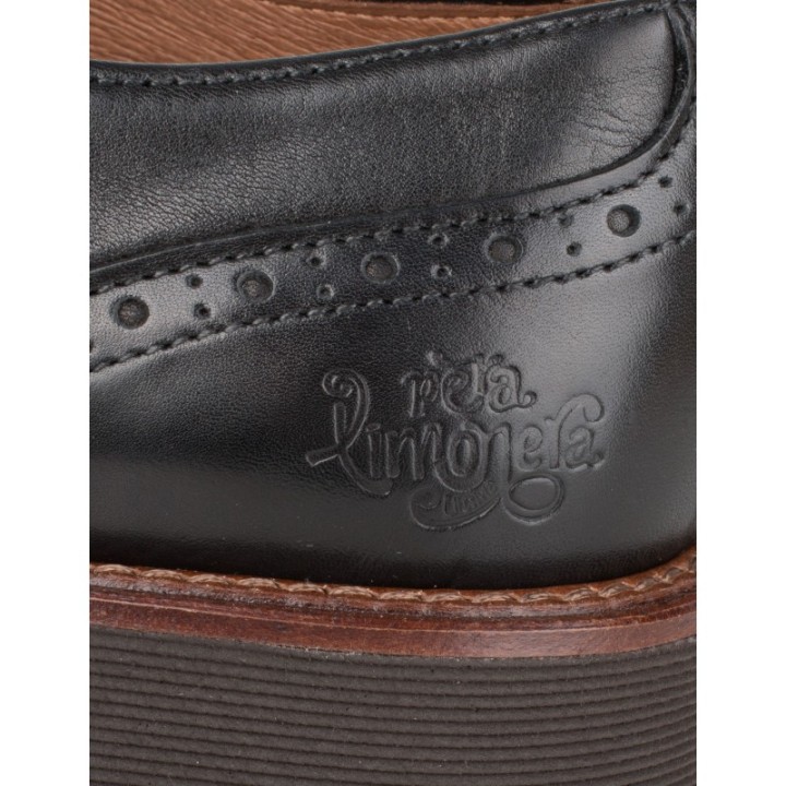 Zapatos Piel Picados Negros PERA LIMONERA