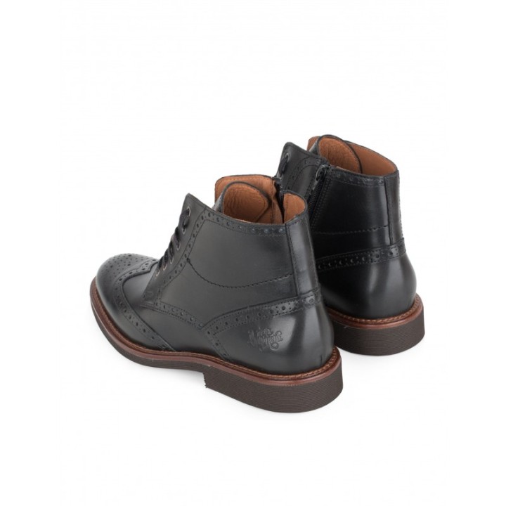 Botas Cordones Piel Negras PERA LIMONERA