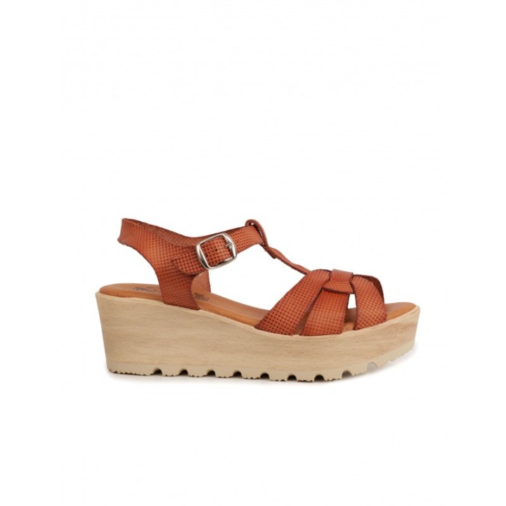 Sandalias Cuna Madera Piel Cuero
