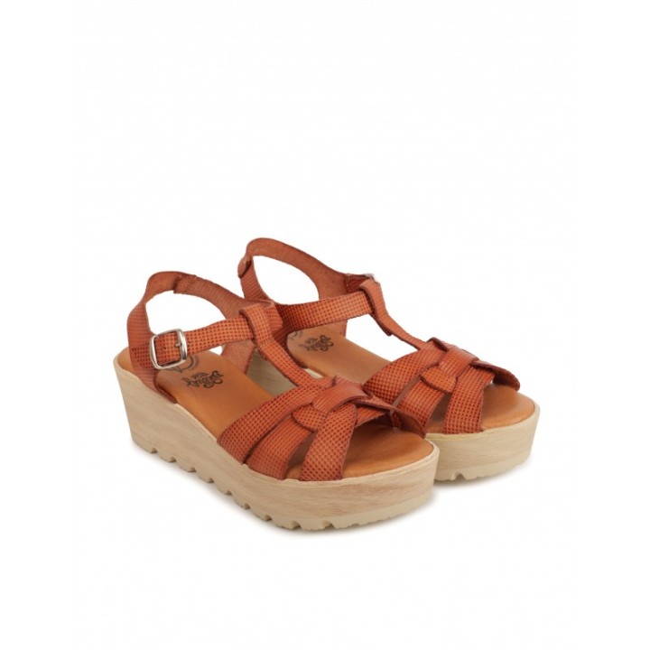 Sandalias Cuna Madera Piel Cuero