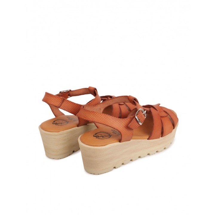 Sandalias Cuna Madera Piel Cuero