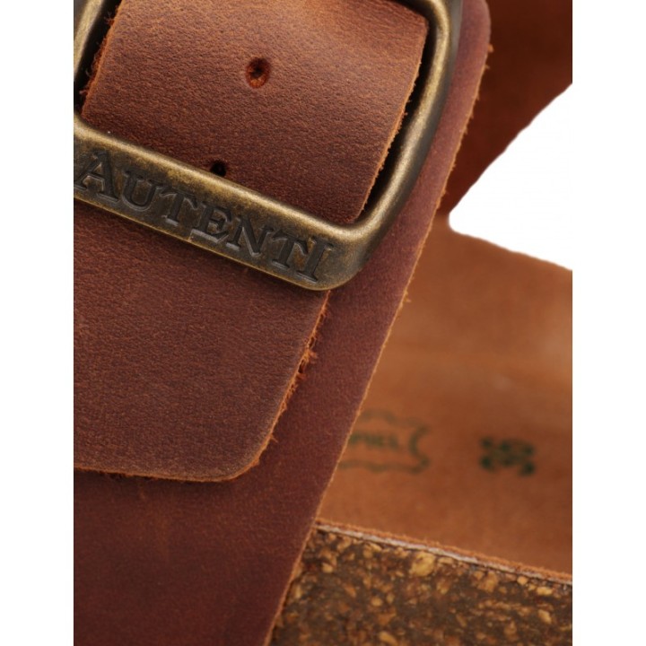 AUTENTI Sandalias Tiras Suela Corcho Marron