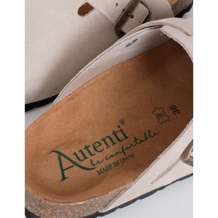 AUTENTI Zuecos Bio Hebilla Beige