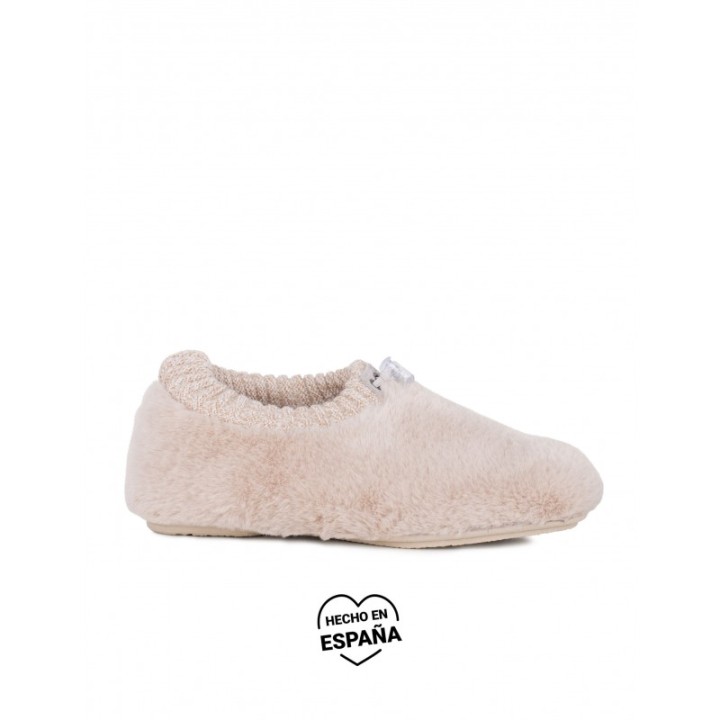 VULLADI Zapatillas Casa Cerradas Pelo Beige