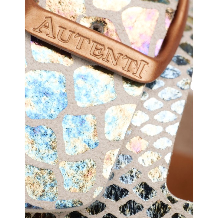 AUTENTI Sandalias Bio Plataforma Escamas Beige