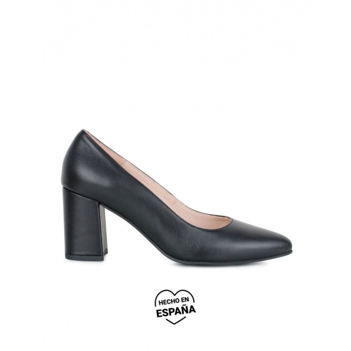 Zapatos Salon Piel Negros PERA LIMONERA