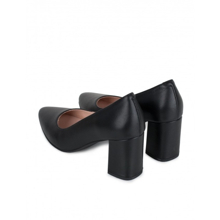 Zapatos Salon Piel Negros PERA LIMONERA