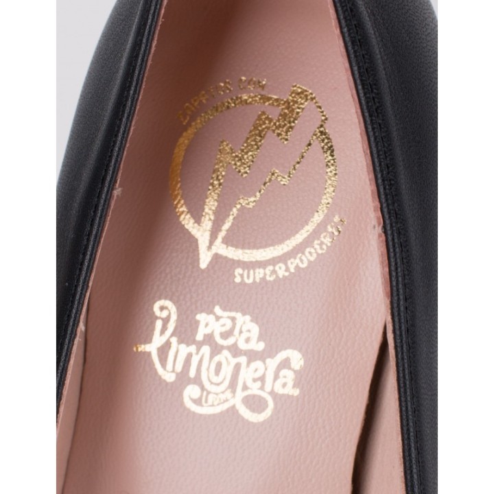 Zapatos Salon Piel Negros PERA LIMONERA
