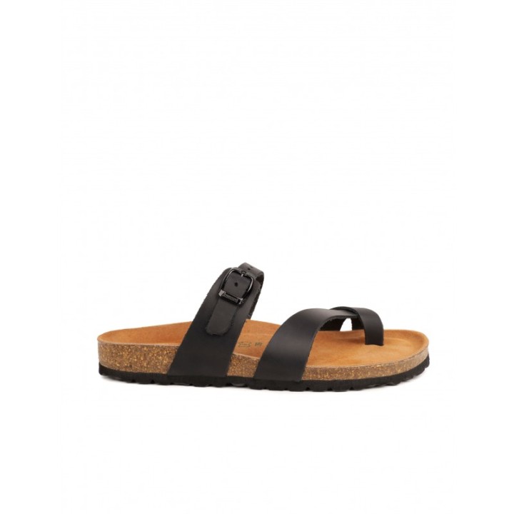 AUTENTI Sandalias Bio Dedo Hebilla Negras
