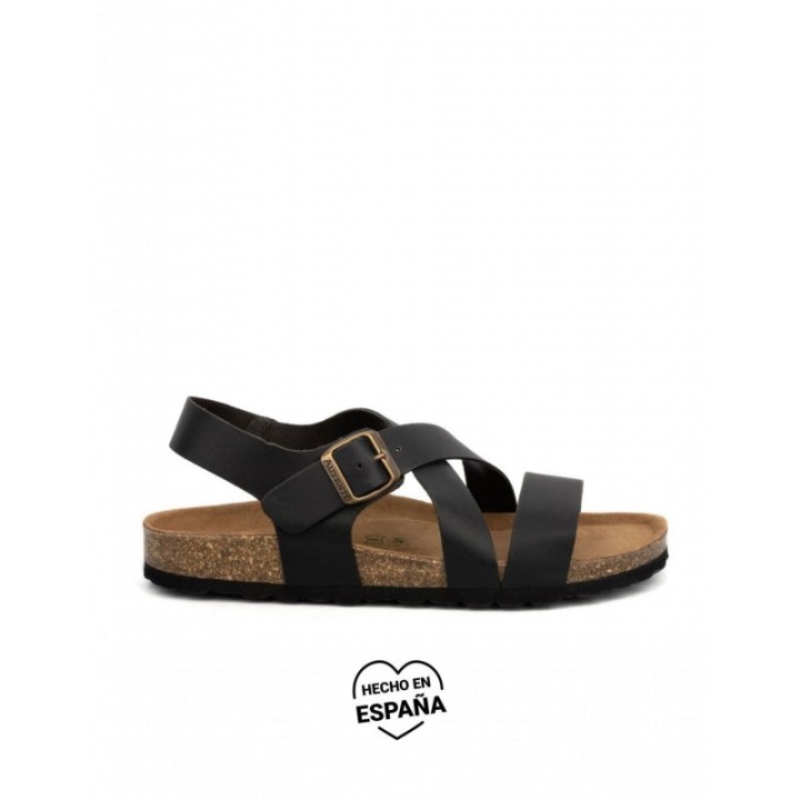 AUTENTI Sandalias Bio Hombre Tiras Negras