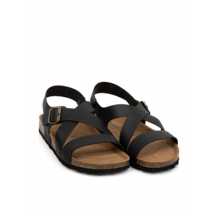AUTENTI Sandalias Bio Hombre Tiras Negras