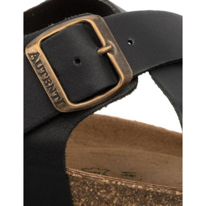 AUTENTI Sandalias Bio Hombre Tiras Negras