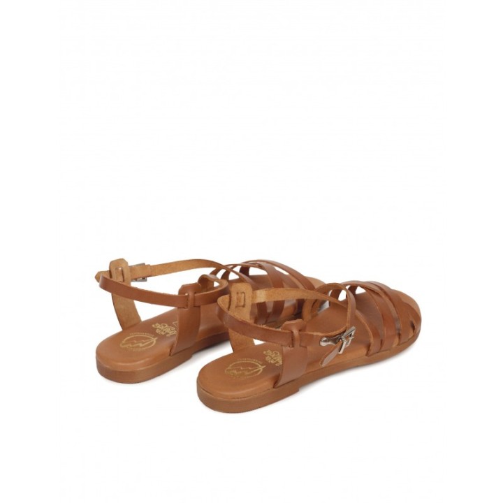 Sandalias Planas Piel Cuero PERA LIMONERA