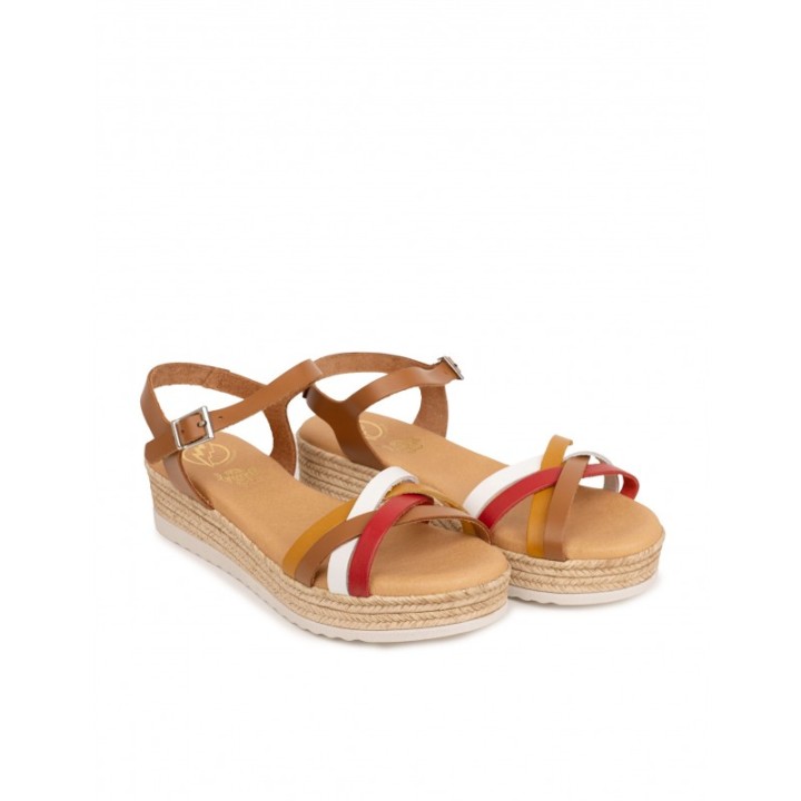 Sandalias Piel Cuna Tiras PERA LIMONERA
