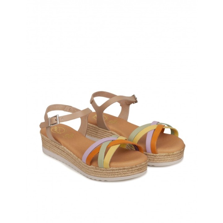 Sandalias Cuna Tiras Cruzadas Colores PERA LIMONERA