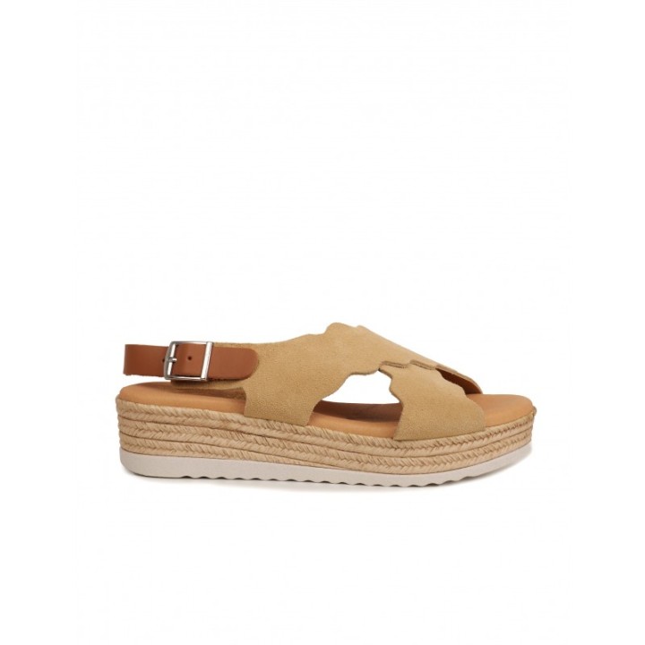 Sandalias Cuna Tiras Cruzadas Beige PERA LIMONERA
