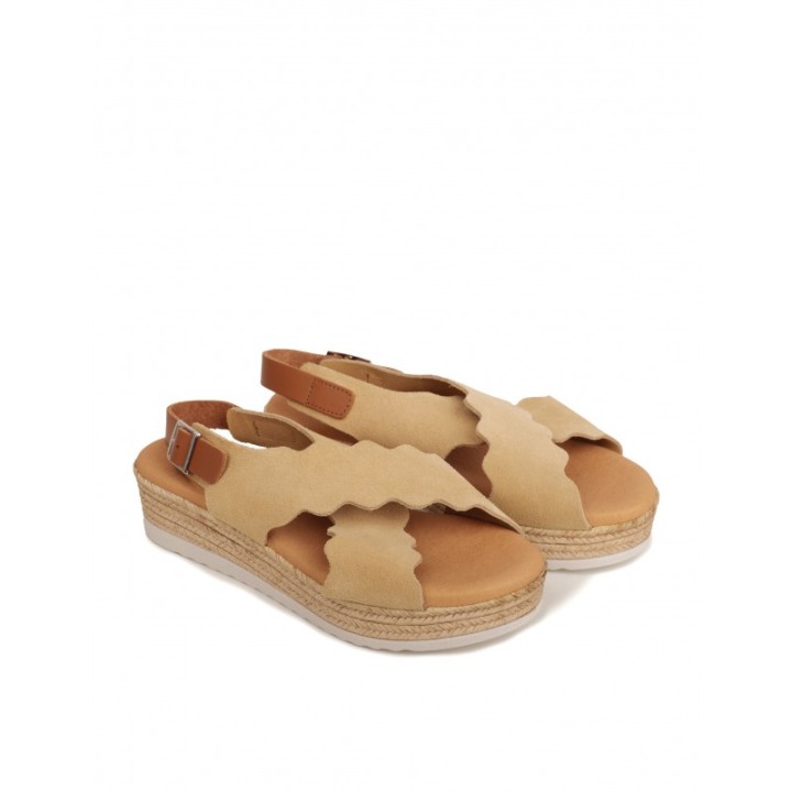 Sandalias Cuna Tiras Cruzadas Beige PERA LIMONERA