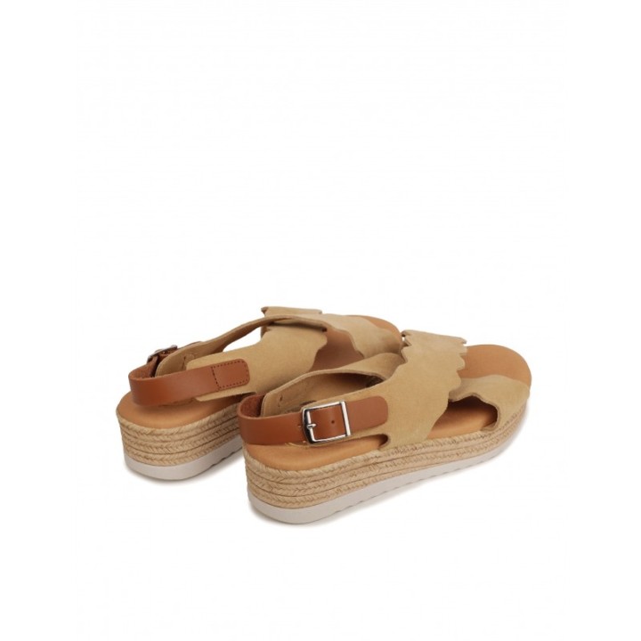 Sandalias Cuna Tiras Cruzadas Beige PERA LIMONERA