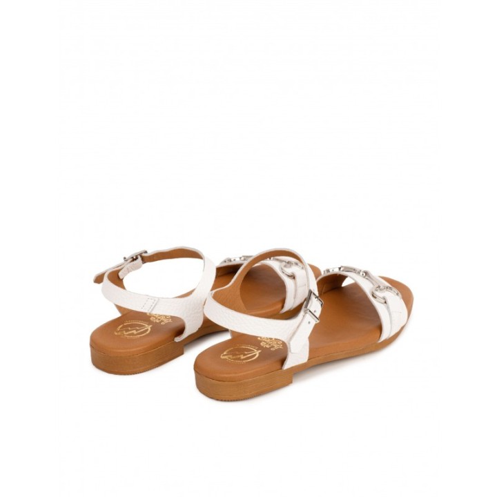 Sandalias Planas Piel Blancas PERA LIMONERA