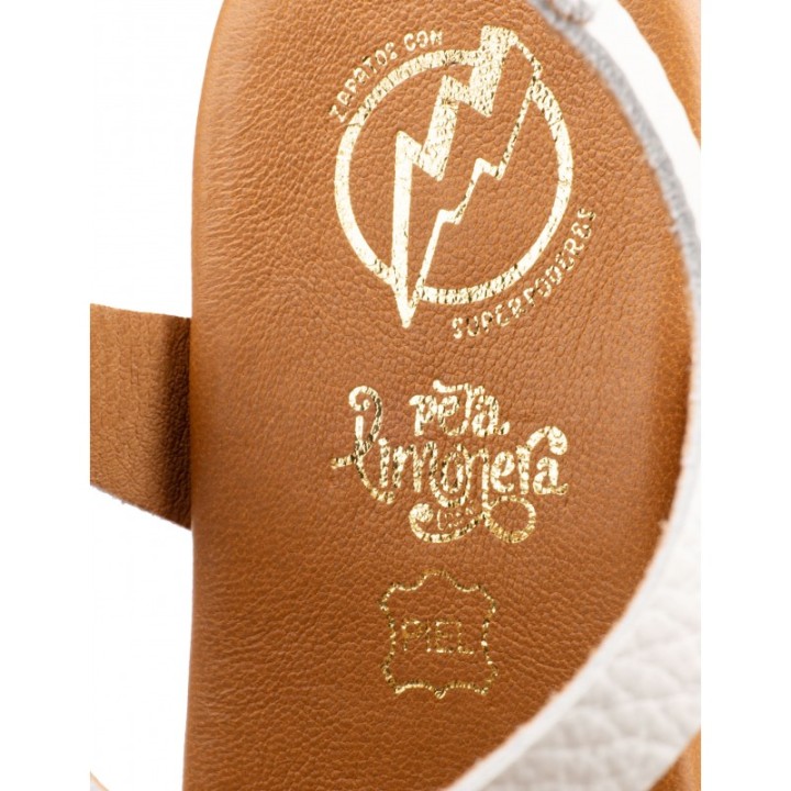 Sandalias Planas Piel Blancas PERA LIMONERA