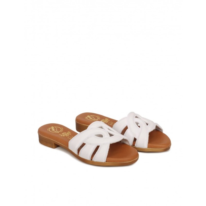 Sandalias Pala Piel Blancas PERA LIMONERA